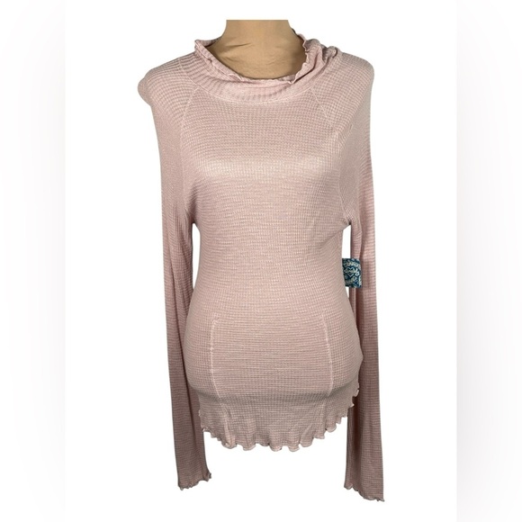 Free People Intimately Free Make It Easy Thermal Top In Light Pink, Sz Large NWT - Picture 2 of 8